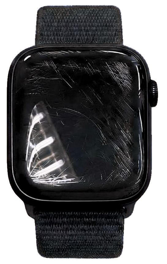 Karcos kijelzőjű Apple Watch a kezelés előtt